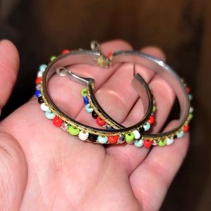 Beaded hoop earrings